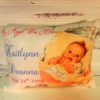 Vintage Inspired Shabby Chic Personalized New Baby Gift Pillow