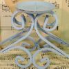 Shabby Chic Blue Metal Triple Candle Holder
