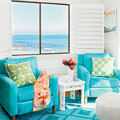 Turquoise Beach Style Living Room By Coastal Living