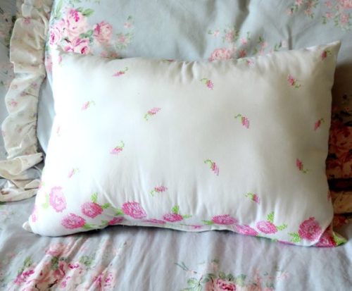Shabby Chic Pink Embroidered Pillow
