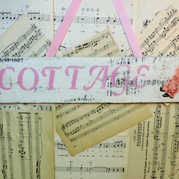 Glittered Shabby Chic Cottage Rose Sign