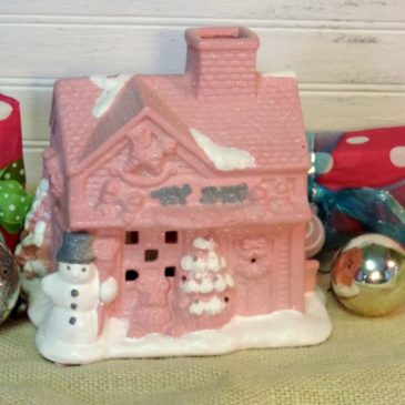 Shabby Pink Christmas Cottage Toy Shop