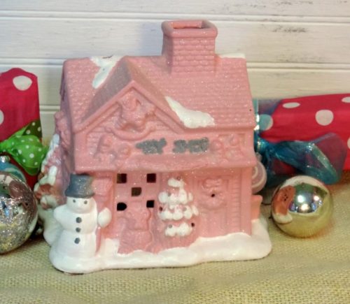Shabby Chic Pink Christmas Cottage Toy Shop