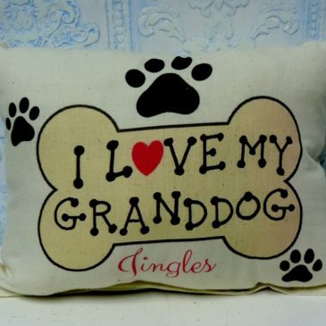 Handmade Personalized I LOVE MY GRANDDOG Gift Pillow