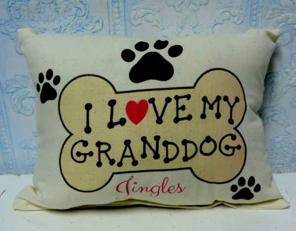 Personalized I Love My Granddog Gift Pillow