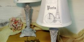 Elegant Grey French Paris Eiffel Tower Table Lamps