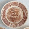Fairwinds Friendship of Salem Brown Transferware Dinner Plates French Country Decor