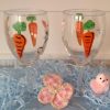 Hand Painted Easter Bunny Wine Glasses Hand Painted Glassware