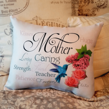 Handmade Sentimental Hummingbird Mother Gift Pillow