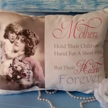 Handmade Mothers Hold Their Children’s Hand Gift Pillow