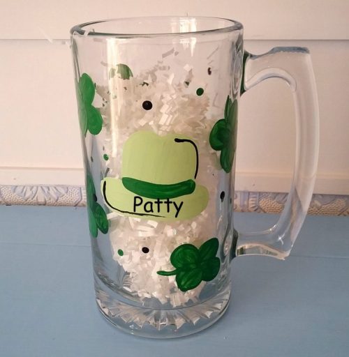 Personalized St. Patrick's Day Shamrock Beer Glass Beer Stein
