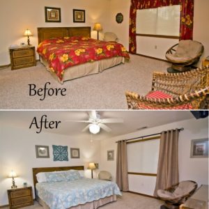 Before and After Vacation Beach Master Bedroom Makeover In Emerald Isle, NC