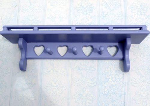 Lilac Purple Country Heart Wall Shelf Cottage Inspired Decor
