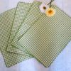 Spring Cottage Lime Green Gingham Check Fabric Placemats Cottage Inspired Decor