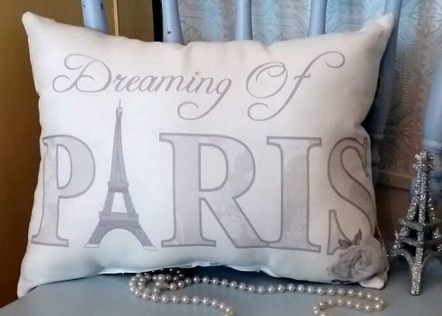 French Country Gray Dreaming Of Paris Eiffel Tower Pillow