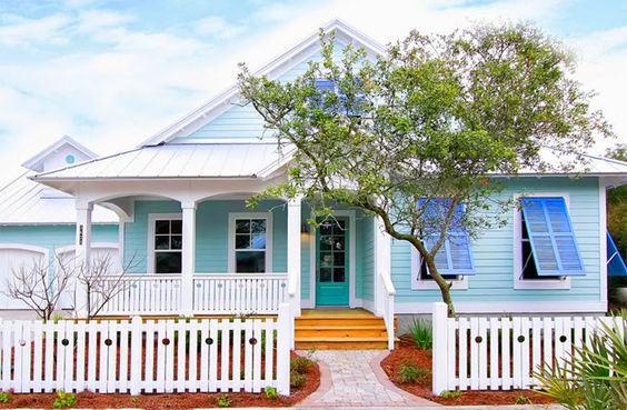 Turquoise Vintage Beach Cottage