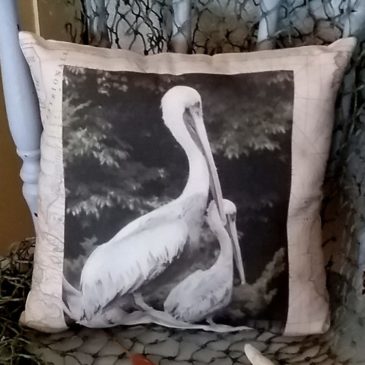 Handmade Pelican Nautical Accent Pillow