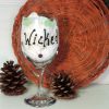 Hand Painted Wicked Witch Halloween Wine Glass
