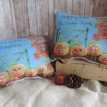 Personalized Pumpkin Patch Family Pillow Fall Decor