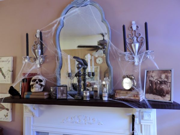 A Haunted Library Inspired Halloween Mantel