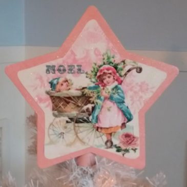 Handmade Pink Shabby Chic Vintage Victorian Christmas Tree Topper