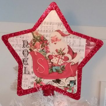 Handmade Vintage Inspired Santa Claus Christmas Tree Topper