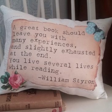 Handmade Vintage Inspired Book Lover’s Gift Pillow