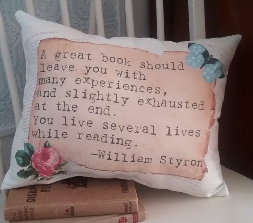 Handmade Vintage Inspired Book Lover's Gift Pillow