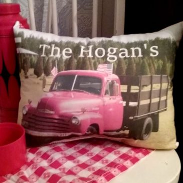 Handmade Personalized Vintage Farm Truck Country Farmhouse Pillow