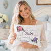 Sentimental Sister Gift Pillow, Pretty Shabby Chic Design