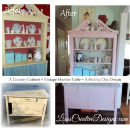 A Vintage Hoosier Cabinet Gets A Shabby Chic Pink Makeover