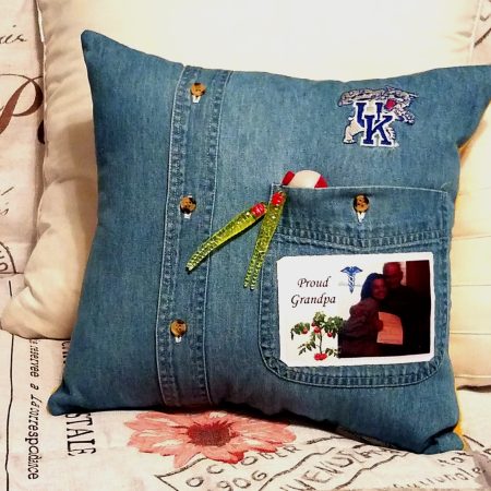 Custom Memory Pillow Made From Grandfathers Shirts With Photo