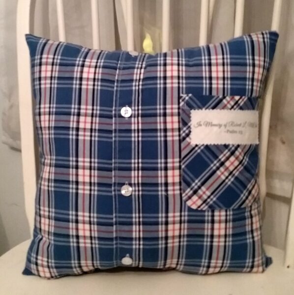 Custom Memory Pillow Made From Mans Shirt