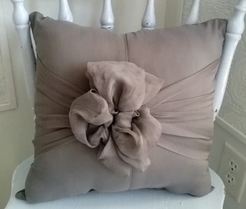 Gray Pillow Made From Gown