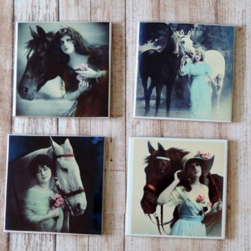 Vintage Victorian Horse Coaster Set