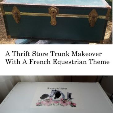 A Thrift Store Foot Locker Trunk Makeover with A French Equestrian Twist