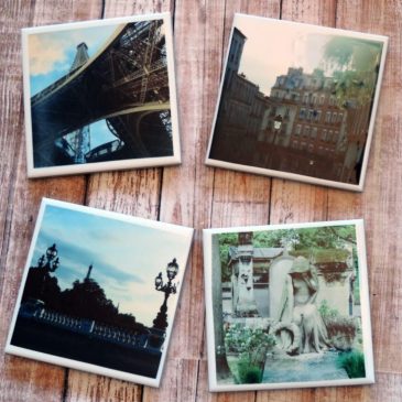 Custom Made Paris France Photo Coasters, French Coaster Set