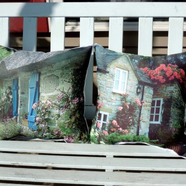 Pair Of Beautiful Handmade English Cottage Photo Pillows