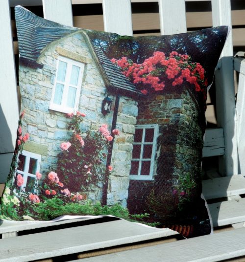 English Cottage Photo Throw Pillow
