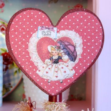 Handmade Vintage Valentine Inspired Heart Shaped Tree Topper