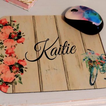 Personalized Shabby Chic Inspired Mousepad with Roses