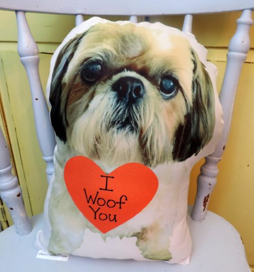 Personalized I WOOF YOU Dog Photo Pillow