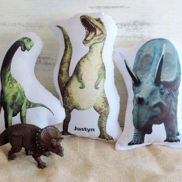 Personalized Stuffed Dinosaur Pillow Huggable Dino Lover Gift