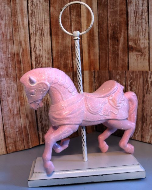 Pink Glittered Carousel Horse Figurine Gifts From The Heart