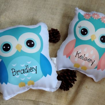 Cute Handmade Personalized Owl Gift Pillow For Kids