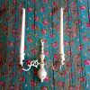 White Shabby Chic Distressed Vintage Painted Brass Candle Sconces Creative Lamps & Lighting