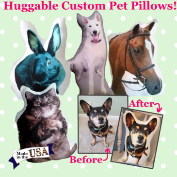 Custom Pet Portrait Pillow Made From Your Photo