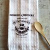 Black and White French Label Kitchen Towel