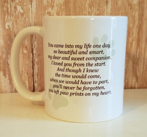 Paw Prints On My Heart Pet Photo Memorial Coffee Cup Coaster Sets and Mugs