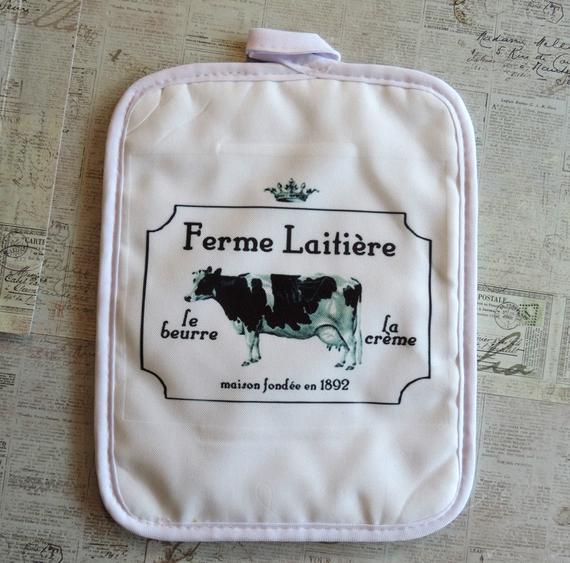 French Farmhouse Animal Kitchen Towel and Pot Holder Set